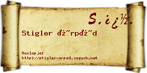 Stigler Árpád névjegykártya